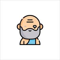 An illustration of a man with a beard and a beard vector