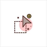 A mouse pointing at a square icon vector