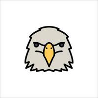 An angry bald eagle head icon on a white background vector