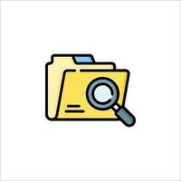 A folder with a magnifying glass icon vector