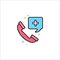 A phone call icon with a plus sign vector