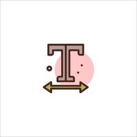 A letter t with an arrow pointing to it vector