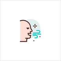 A man's head with a cloud in the background vector
