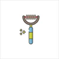A brush with a handle and a handle vector