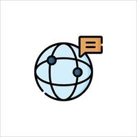 A globe with a speech bubble on it vector