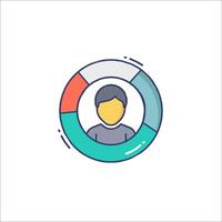 A person in a circle with a circle icon vector