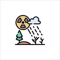 A cartoon image of a nuclear reactor and a tree vector