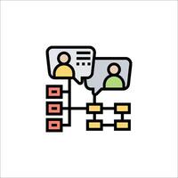 A person is talking to another person in a chat box vector
