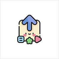 A cute little box with an arrow and a star vector