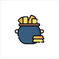 Pot of potatoes icon illustration vector