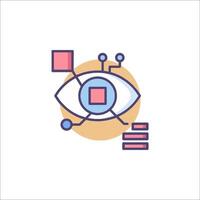 An eye with a computer and a computer screen vector