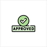 Approved icon illustration vector