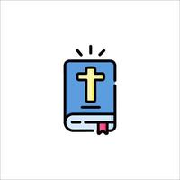 A bible with a cross on it vector