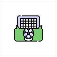 A soccer ball in a box with a net vector