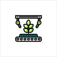 A plant growing on a machine icon vector