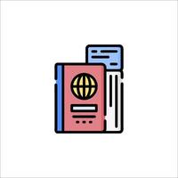 A passport and a globe icon vector