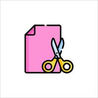 Scissors and paper icon illustration vector