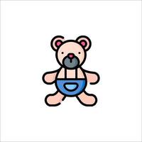 A teddy bear with a pacifier in its mouth vector