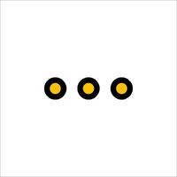 Three yellow dots on a white background vector