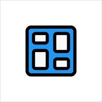 A square icon with blue and black squares vector