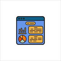 A web page with a pie chart and other items vector