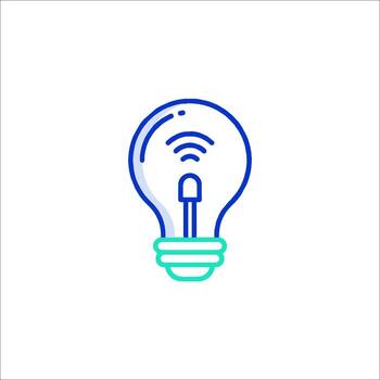 A light bulb with a wifi symbol on it vector