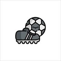 A soccer ball and shoe icon on a white background vector