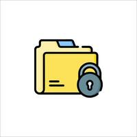 File folder icon with lock illustration vector