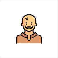 A bald man with a mustache and beard vector