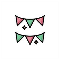 Two colorful bunting flags on a white background vector