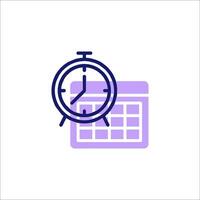 Calendar icon with clock on it vector