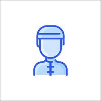 A man in a hat and cap icon vector