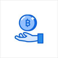 Bitcoin icon on white background vector