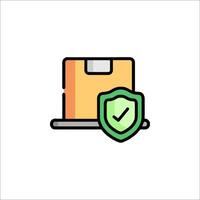 File folder icon with a shield and a check mark vector