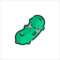 A pickle with a cute face on it vector