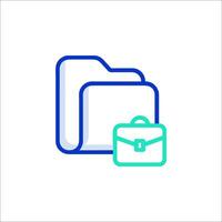 A folder with a briefcase icon vector