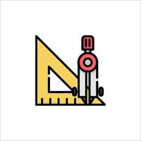 A red and yellow construction tool icon on a white background vector