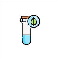 A test tube with a leaf on it vector