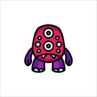 A cartoon monster with eyes on its head vector