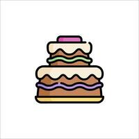 A cake icon with a layer of frosting vector