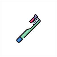 A toothbrush with a toothpaste tube on it vector