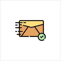 An email envelope icon with a tick vector