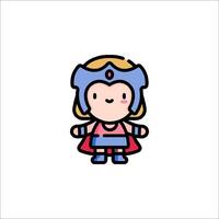 A cartoon character with a blue and pink outfit vector
