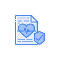 A document with a heart and a check mark vector