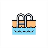 A swimming pool with a ladder on top vector