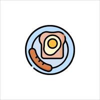 Breakfast icon with toast and egg vector