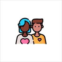 Couple icon with heart shape illustration vector