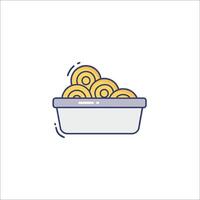 A bowl of dough in a bowl icon vector