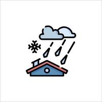 A house with snow and rain on it vector
