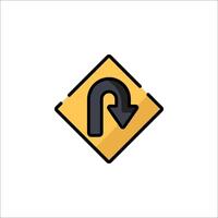 A yellow and black sign with an arrow pointing to the right vector